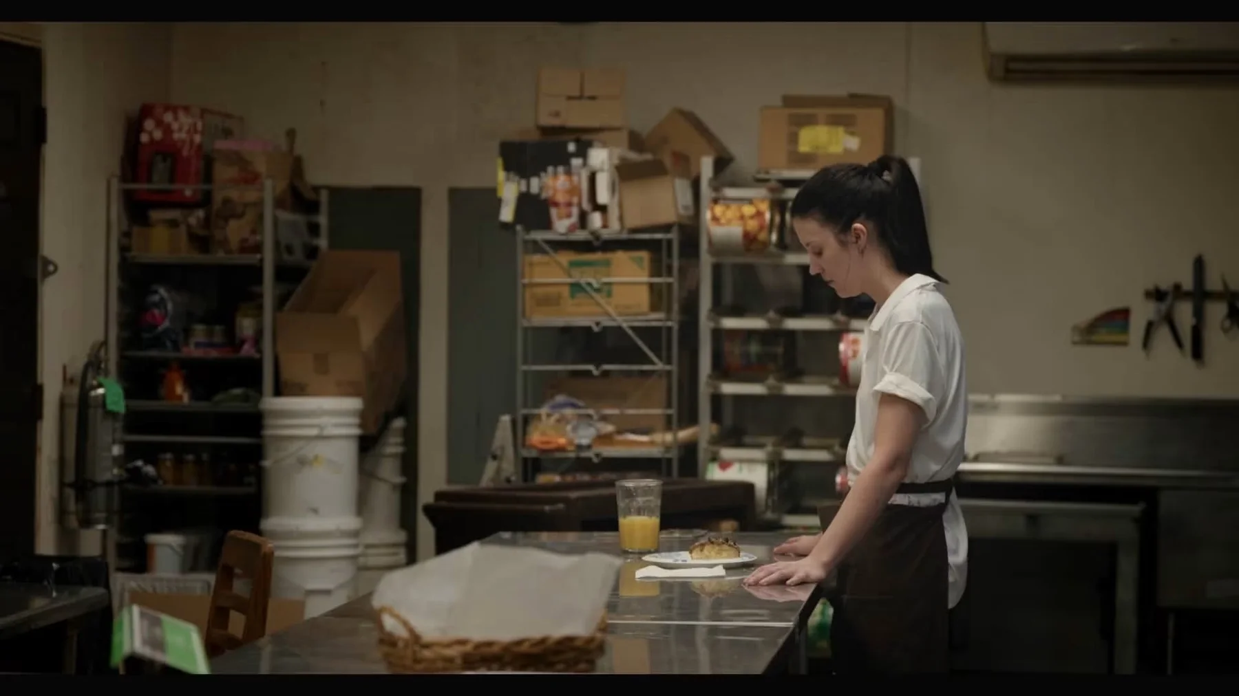 Skyler in the restaurant kitchen